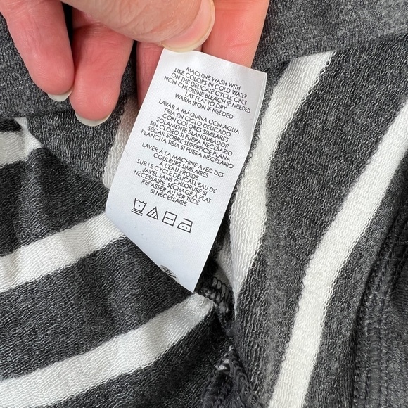 Cabi Women's Striped Lace Up Neckline Windward Hoodie - Picture 6 of 7